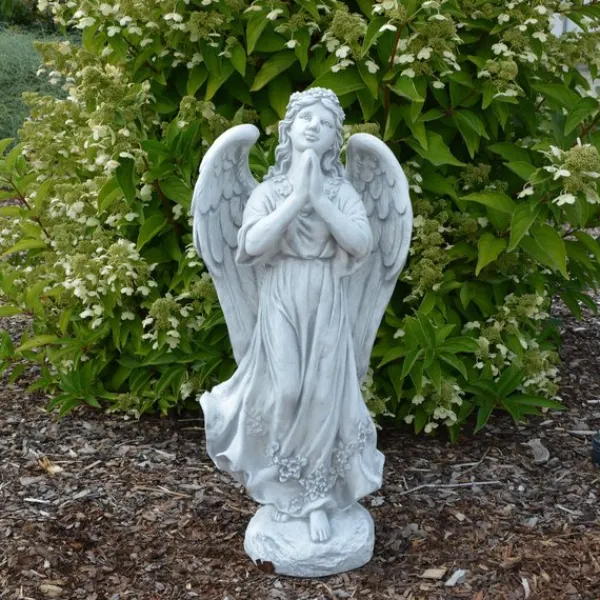 Gartendekoparadies Enfants & Anges-La figure d'ange se tient solidement sur une surface en pierre