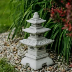 Gartendekoparadies Lanternes En Pierre-Lampe en pierre en forme de pagode japonaise