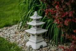 Gartendekoparadies Lanternes En Pierre-Lampe en pierre en forme de pagode japonaise
