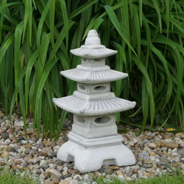 Gartendekoparadies Lanternes En Pierre-Lampe en pierre en forme de pagode japonaise