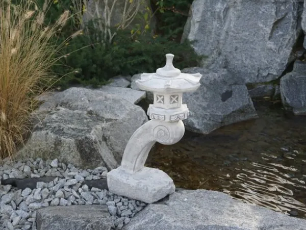Gartendekoparadies Lanternes En Pierre-Lanterne en pierre Rankei japonaise galbée