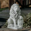 Gartendekoparadies Animaux-Lion avec bouclier sur la patte gauche