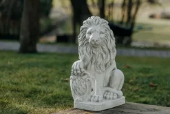 Gartendekoparadies Animaux-Lion avec bouclier sur la patte droite