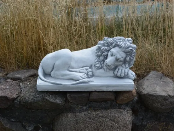 Gartendekoparadies Animaux-Lion couché, tête à droite