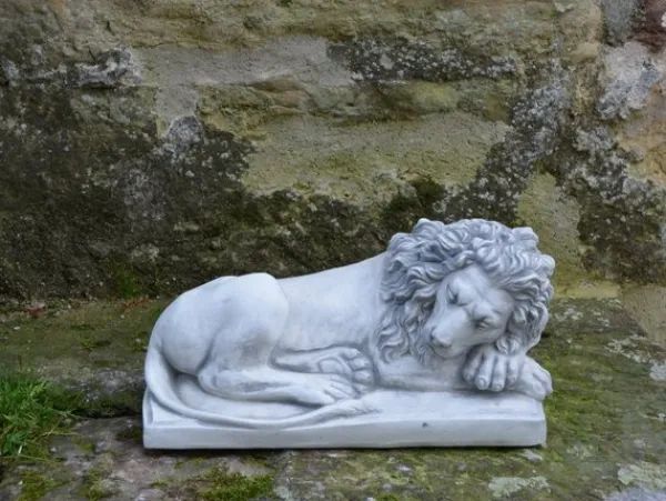 Gartendekoparadies Animaux-Lion couché, tête à droite