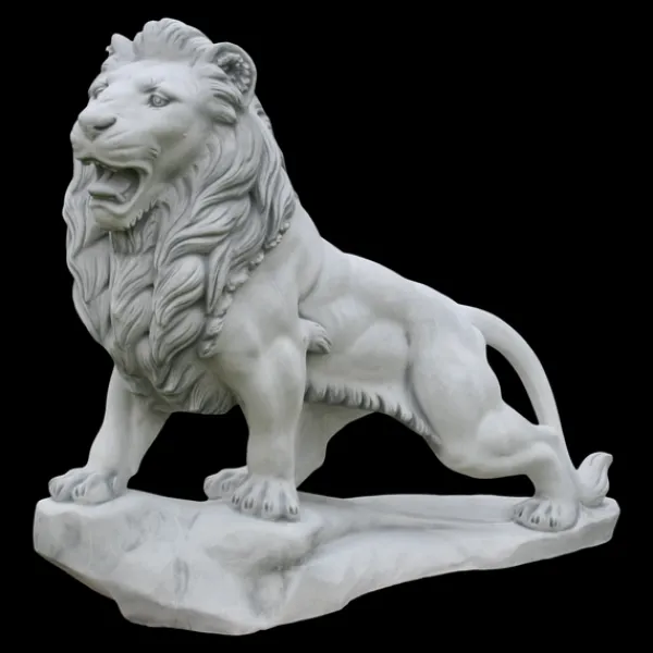 Gartendekoparadies Animaux-Lion de pierre sur rocher : regardant vers la gauche