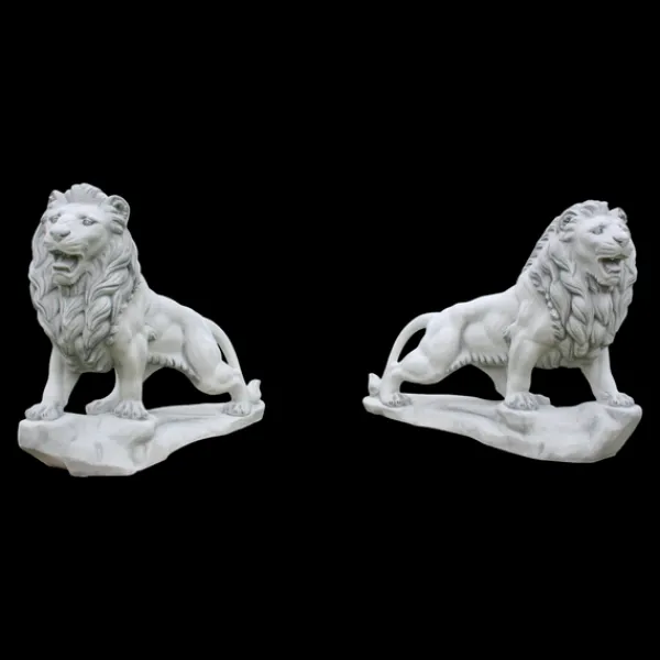 Gartendekoparadies Animaux-Lion de pierre sur rocher : regardant vers la gauche