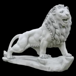 Gartendekoparadies Animaux-Lion de pierre sur rocher : regardant vers la droite