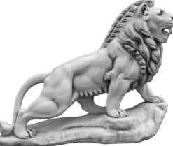 Gartendekoparadies Animaux-Lion de pierre sur rocher : regardant vers la droite