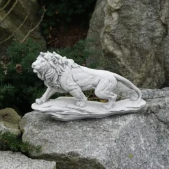 Gartendekoparadies Animaux-Lion debout sur un rocher