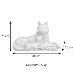 Gartendekoparadies Animaux-Louve avec petit chiot