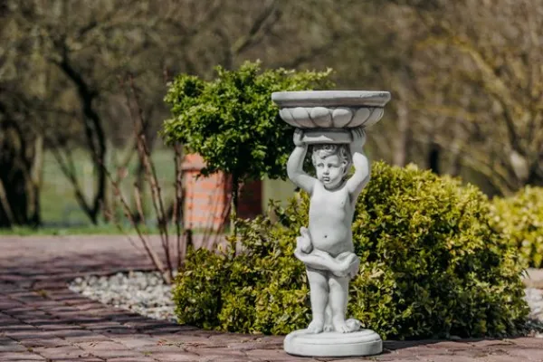 Gartendekoparadies Figures & Statues|Enfants & Anges-Magnifique garçon comme un pilier de fleurs