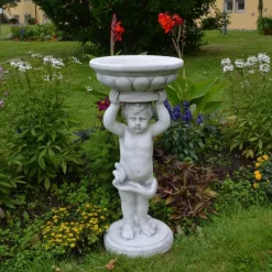 Gartendekoparadies Figures & Statues|Enfants & Anges-Magnifique garçon comme un pilier de fleurs