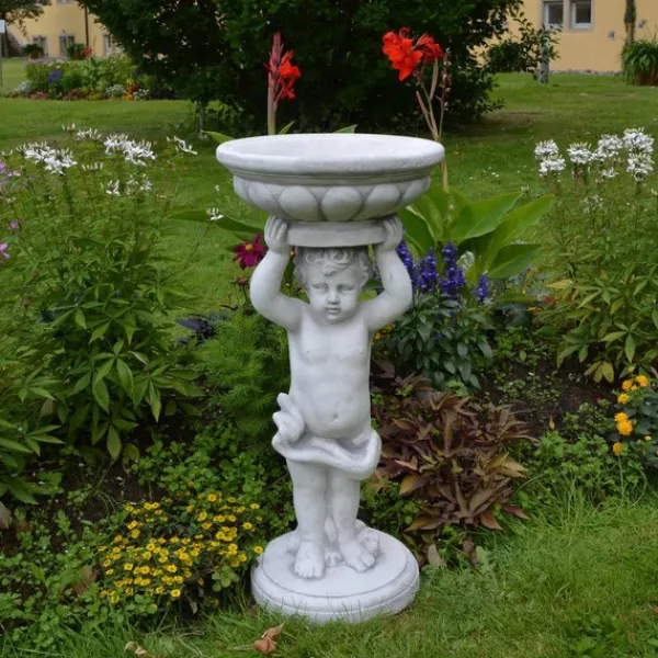 Gartendekoparadies Figures & Statues|Enfants & Anges-Magnifique garçon comme un pilier de fleurs
