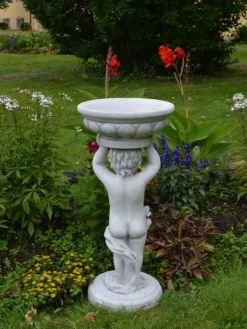 Gartendekoparadies Figures & Statues|Enfants & Anges-Magnifique garçon comme un pilier de fleurs