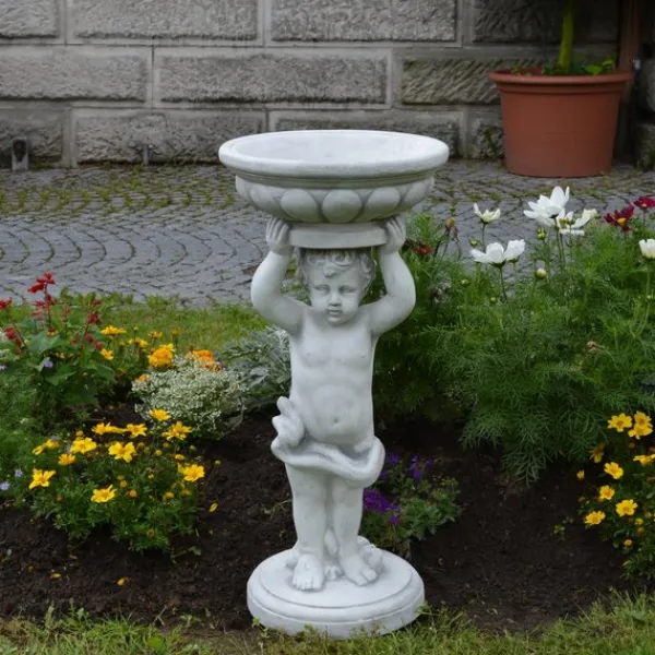 Gartendekoparadies Figures & Statues|Enfants & Anges-Magnifique garçon comme un pilier de fleurs