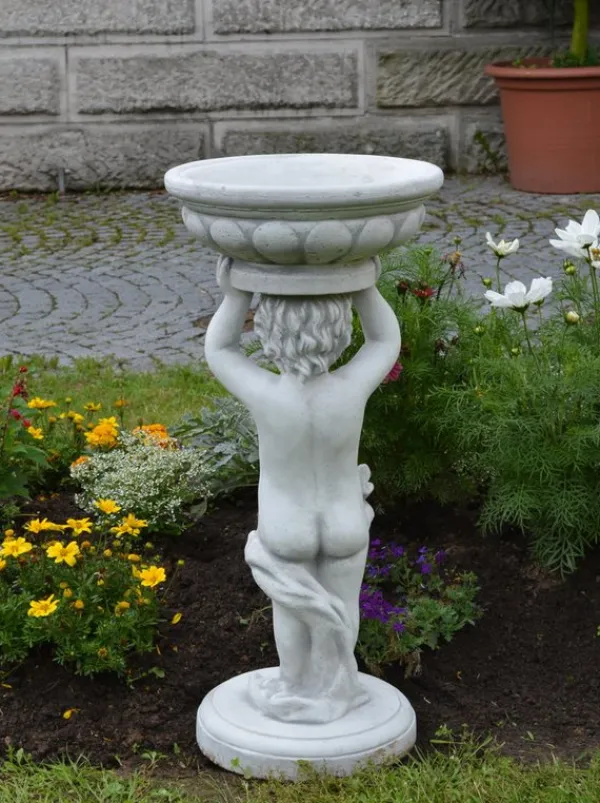 Gartendekoparadies Figures & Statues|Enfants & Anges-Magnifique garçon comme un pilier de fleurs