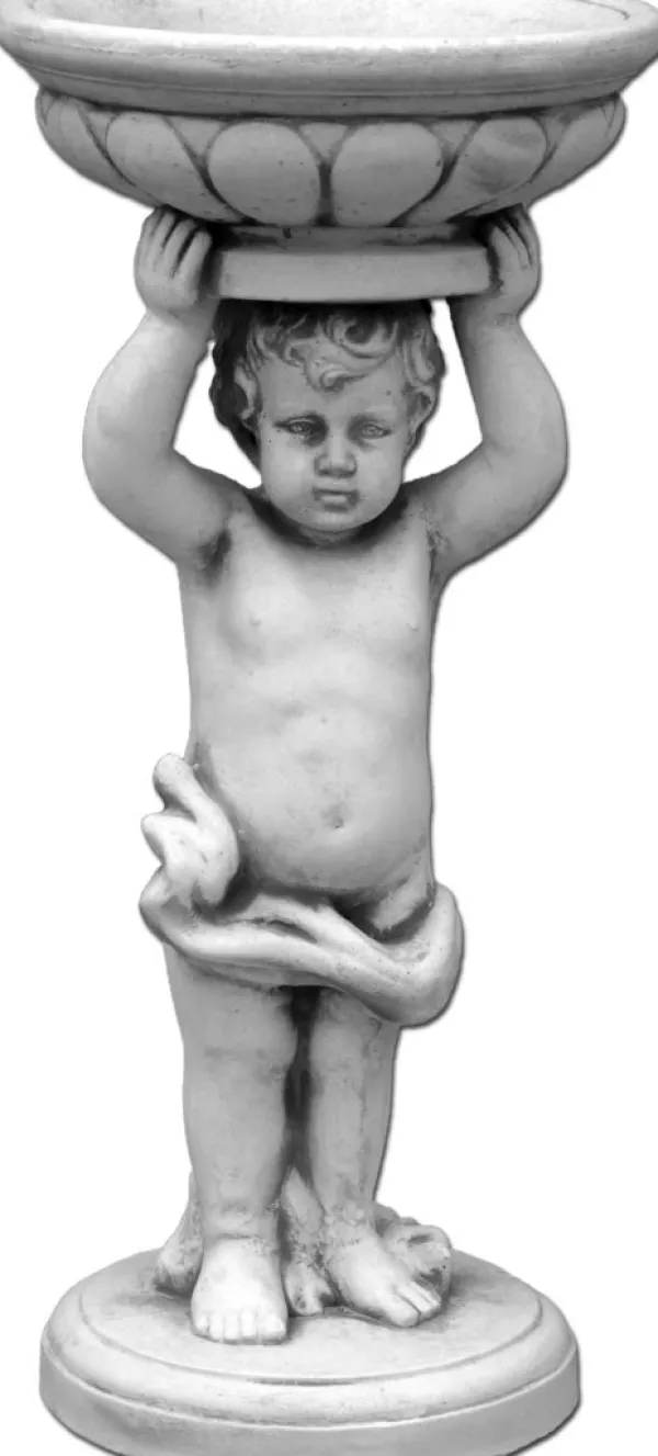 Gartendekoparadies Figures & Statues|Enfants & Anges-Magnifique garçon comme un pilier de fleurs