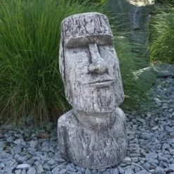 Gartendekoparadies Belle|Figures & Statues-Magnifique tête Moai pour le jardin