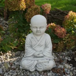 Gartendekoparadies Bouddhas-Moine en profonde méditation