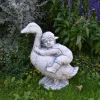 Gartendekoparadies Animaux|Enfants & Anges-Nils Holgersson avec l'oie sauvage