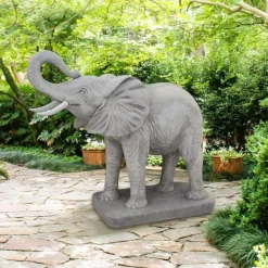 Gartendekoparadies Animaux-Énorme éléphant sur une plaque de base stable