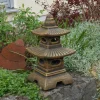 Gartendekoparadies Lanternes En Pierre-Pagode japonaise à huit fenêtres exclusive (or)