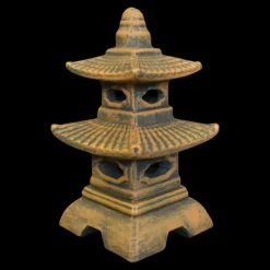 Gartendekoparadies Lanternes En Pierre-Pagode japonaise à huit fenêtres exclusive (or)