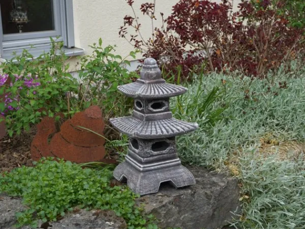 Gartendekoparadies Lanternes En Pierre-Pagode Japonaise Antique à Huit Fenêtres (Multicolore)