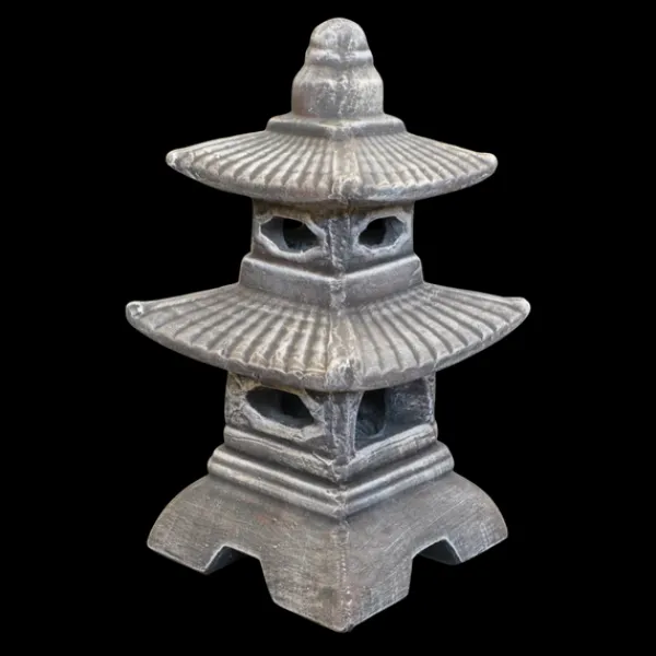 Gartendekoparadies Lanternes En Pierre-Pagode Japonaise Antique à Huit Fenêtres (Multicolore)