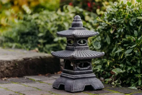 Gartendekoparadies Lanternes En Pierre-Pagode Japonaise Antique à Huit Fenêtres (Multicolore)
