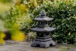 Gartendekoparadies Lanternes En Pierre-Pagode Japonaise Antique à Huit Fenêtres (Multicolore)