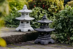 Gartendekoparadies Lanternes En Pierre-Pagode Japonaise Antique à Huit Fenêtres (Multicolore)