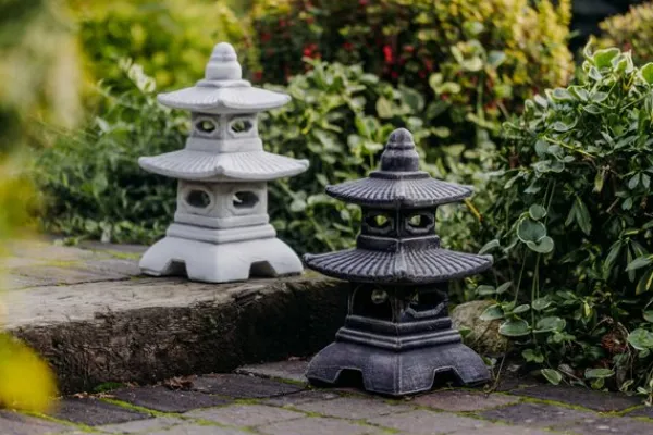 Gartendekoparadies Lanternes En Pierre-Pagode Japonaise Antique à Huit Fenêtres (Multicolore)