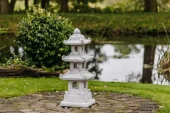 Gartendekoparadies Lanternes En Pierre-Pagode japonaise en pierre à 3 étages