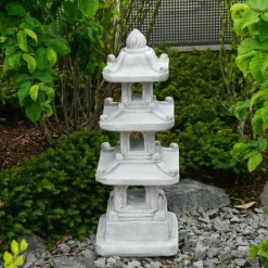 Gartendekoparadies Lanternes En Pierre-Pagode japonaise en pierre à 3 étages