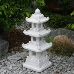 Gartendekoparadies Lanternes En Pierre-Pagode japonaise en pierre à 3 étages