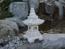 Gartendekoparadies Lanternes En Pierre-Pagode Yukimi avec un large toit