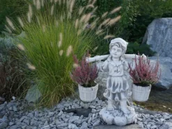 Gartendekoparadies Enfants & Anges-Personnage de fille avec panier suspendu