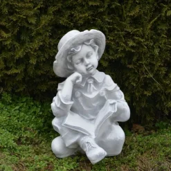 Gartendekoparadies Enfants & Anges-Personnage de garçon avec un livre
