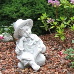 Gartendekoparadies Enfants & Anges-Personnage de garçon avec un livre