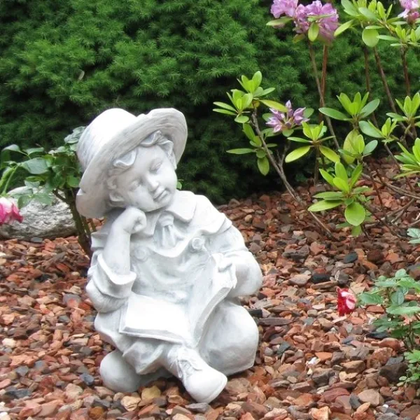 Gartendekoparadies Enfants & Anges-Personnage de garçon avec un livre