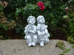 Gartendekoparadies Enfants & Anges-Personnage mignon garçon et fille