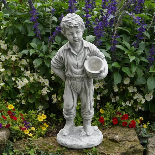 Gartendekoparadies Enfants & Anges-Petit garçon avec jardinière