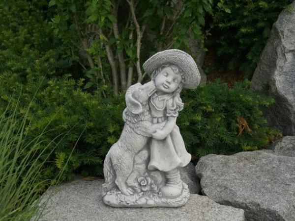 Gartendekoparadies Enfants & Anges-Petite fille avec chien
