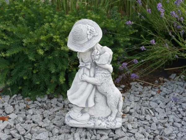Gartendekoparadies Enfants & Anges-Petite fille avec chien