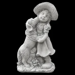Gartendekoparadies Enfants & Anges-Petite fille avec chien