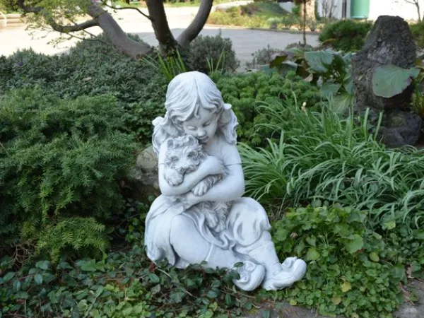 Gartendekoparadies Enfants & Anges-Petite fille avec chien