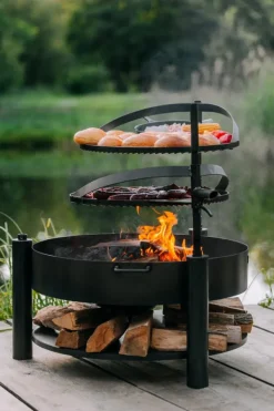 Gartendekoparadies Bols À Feu & Poêles De Jardin-Plaque 50 cm acier avec poignées pour braséro «BANDITO» et «MONTANA X»