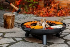 Gartendekoparadies Bols À Feu & Poêles De Jardin-Plaque pour braséro 78 cm avec 4 poignées
